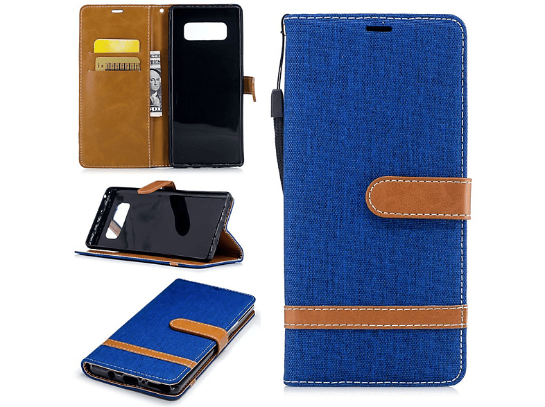 KÖNIG DESIGN Schutzhülle, Bookcover, Samsung, Galaxy Note 8, Blau