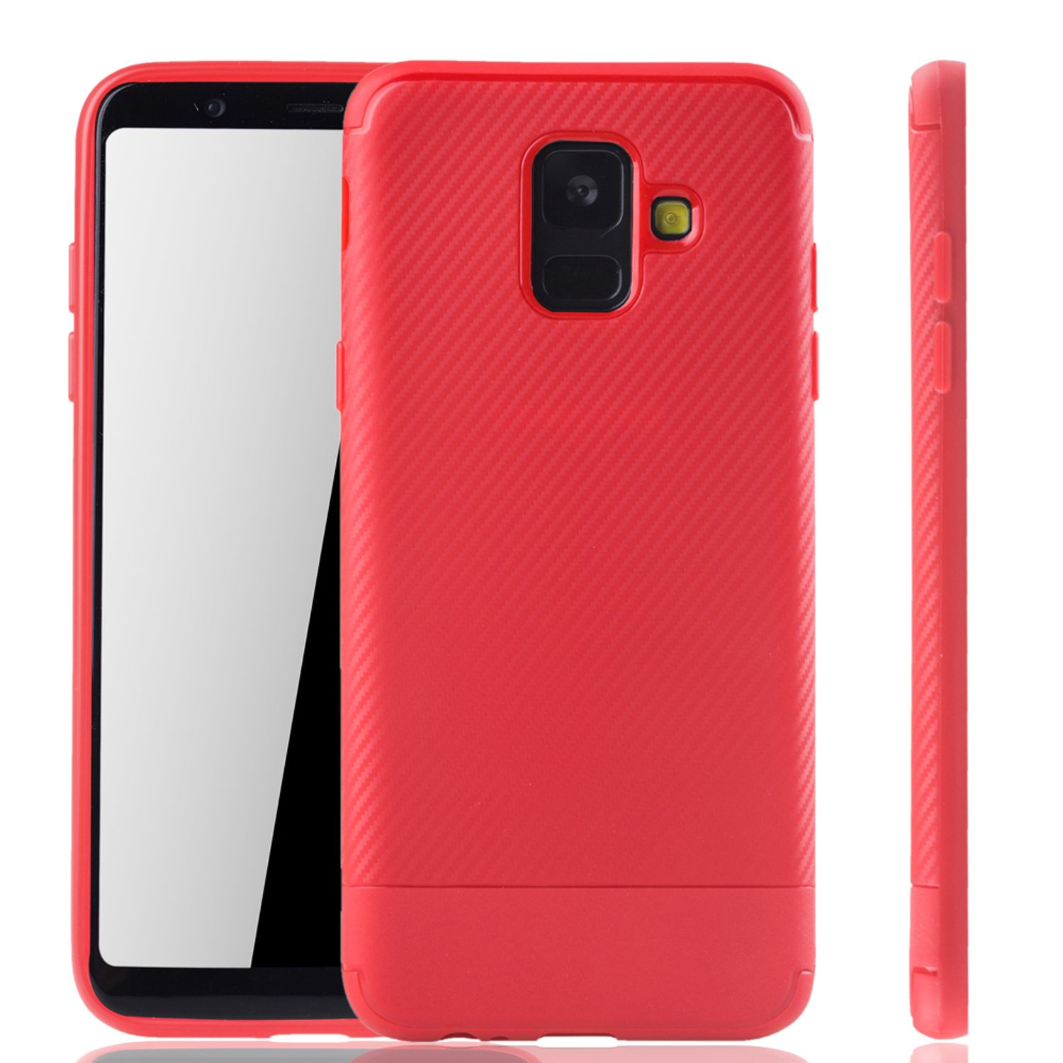 Backcover, KÖNIG Galaxy Samsung, Schutzhülle, DESIGN A6 Rot (2018),
