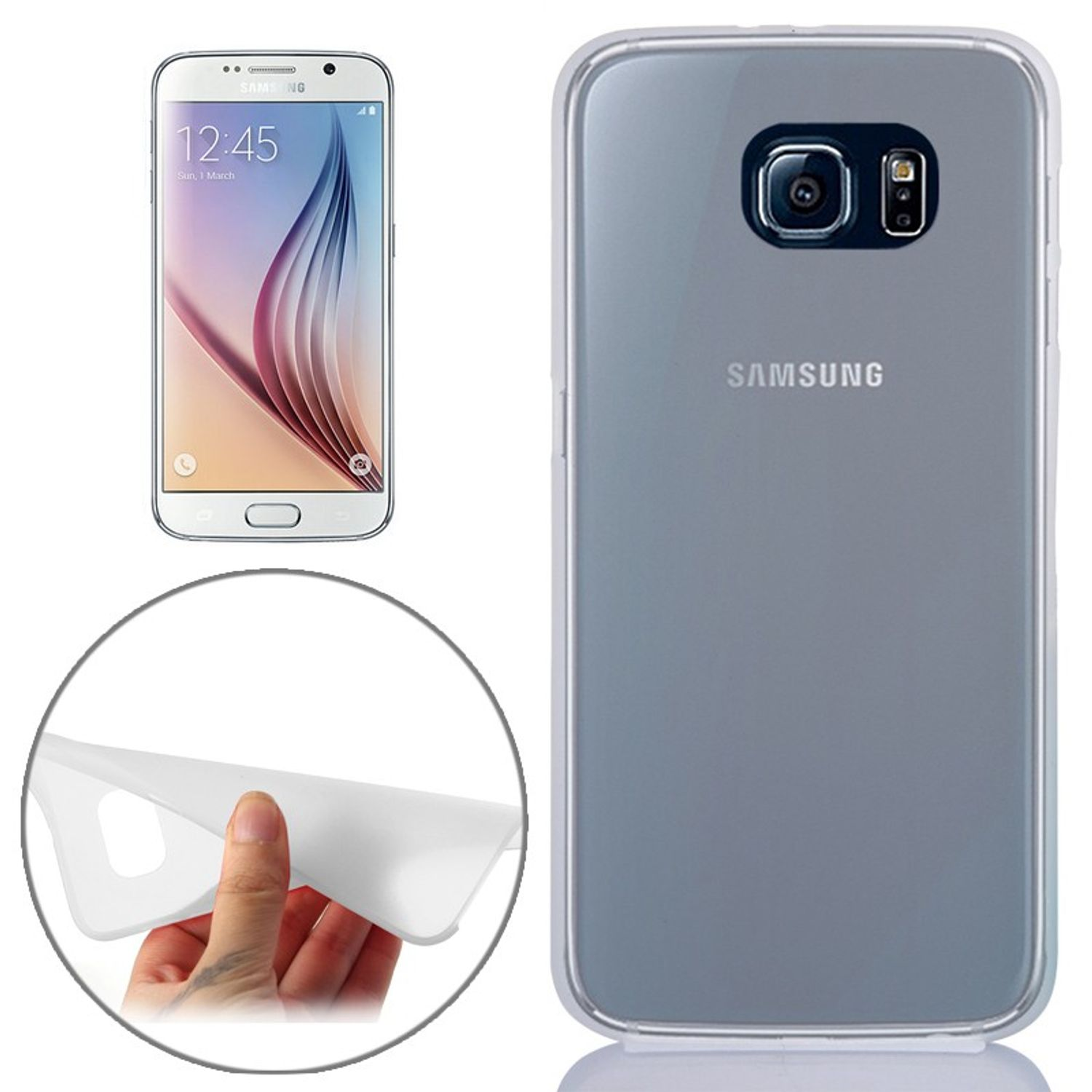 Backcover, Schutzhülle, Weiß Galaxy DESIGN KÖNIG S6, Samsung,