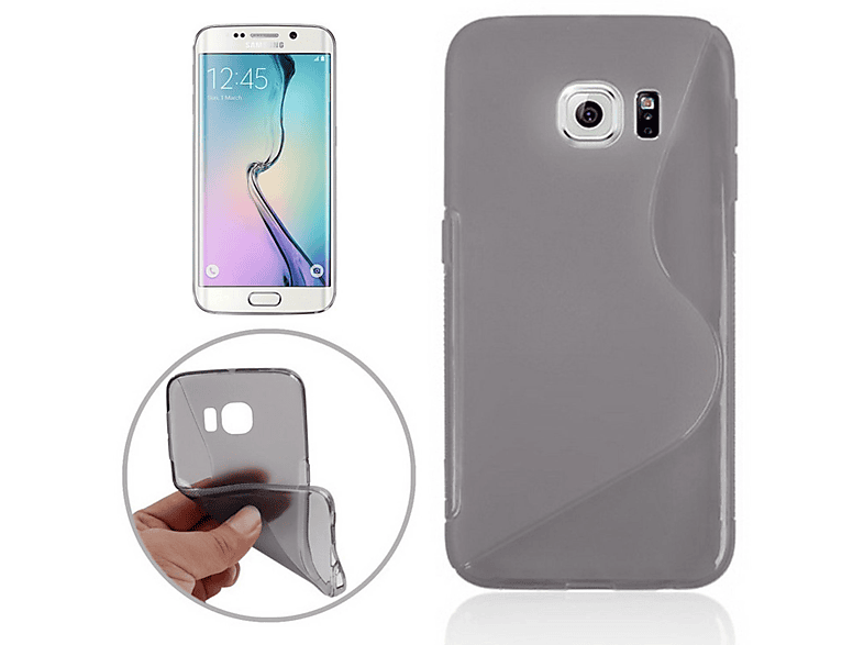 KÖNIG DESIGN Schutzhülle, S6 Galaxy Edge, Grau Backcover, Samsung