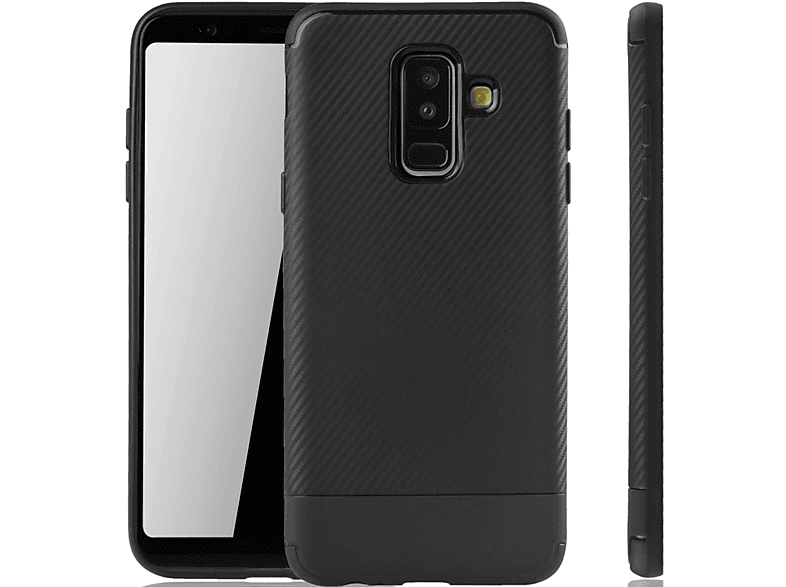 Samsung, A6 (2018), Schwarz KÖNIG DESIGN Galaxy Backcover, Plus Schutzhülle,