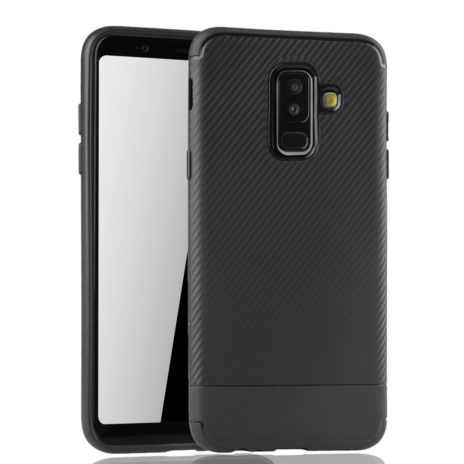 Samsung, A6 (2018), Schwarz KÖNIG DESIGN Galaxy Backcover, Plus Schutzhülle,