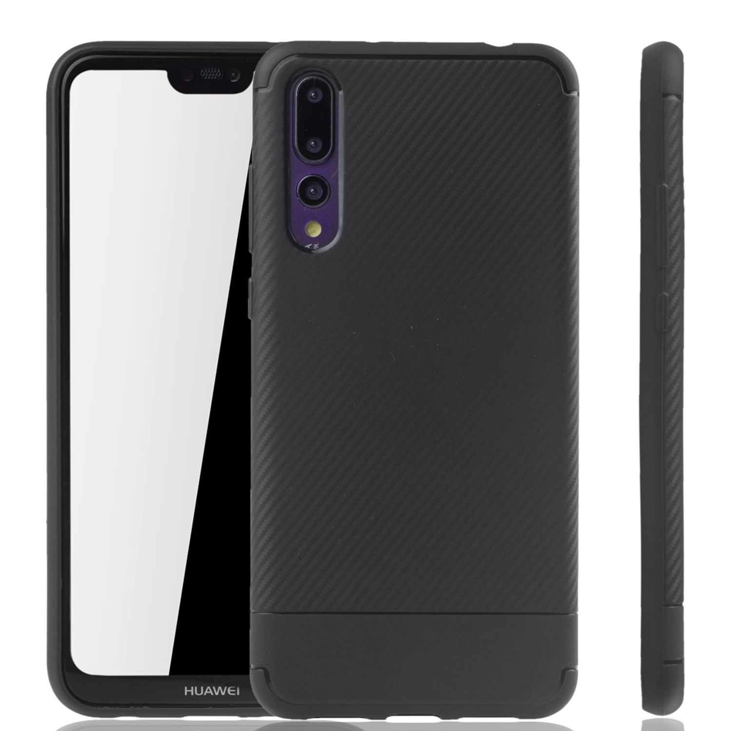 KÖNIG DESIGN Schutzhülle, Pro, P20 Schwarz Backcover, Huawei