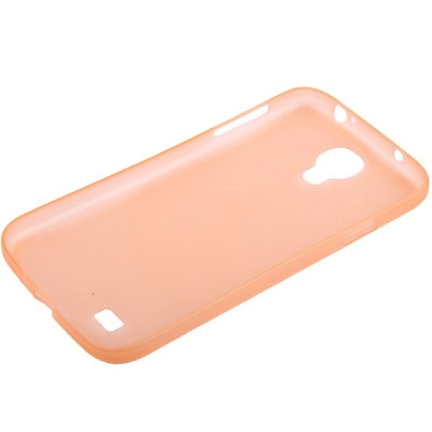 Pfirsichfarbene Handyhülle. Einfaches, einfarbiges, transparentes Design.