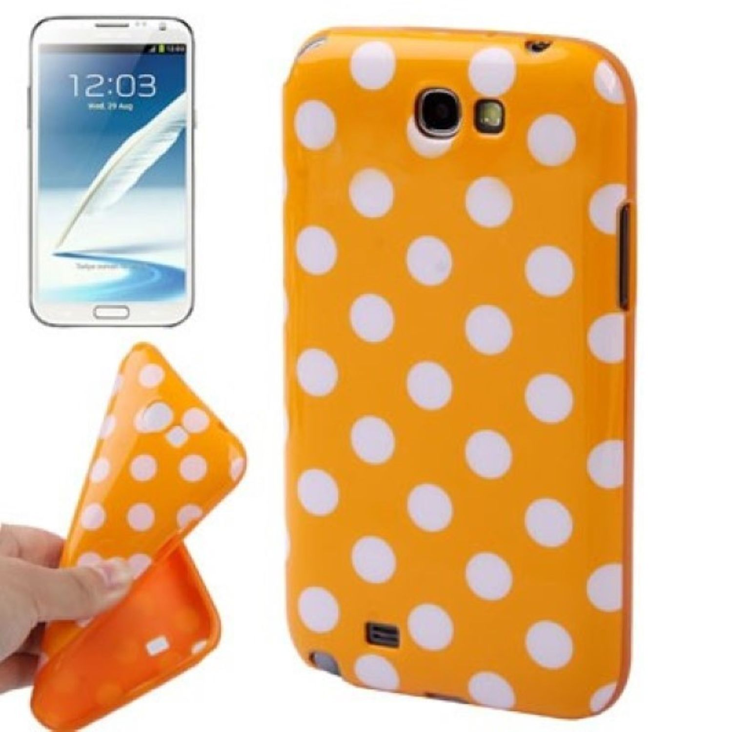 Note Backcover, Orange Schutzhülle, Galaxy Samsung, KÖNIG DESIGN N7100, 2