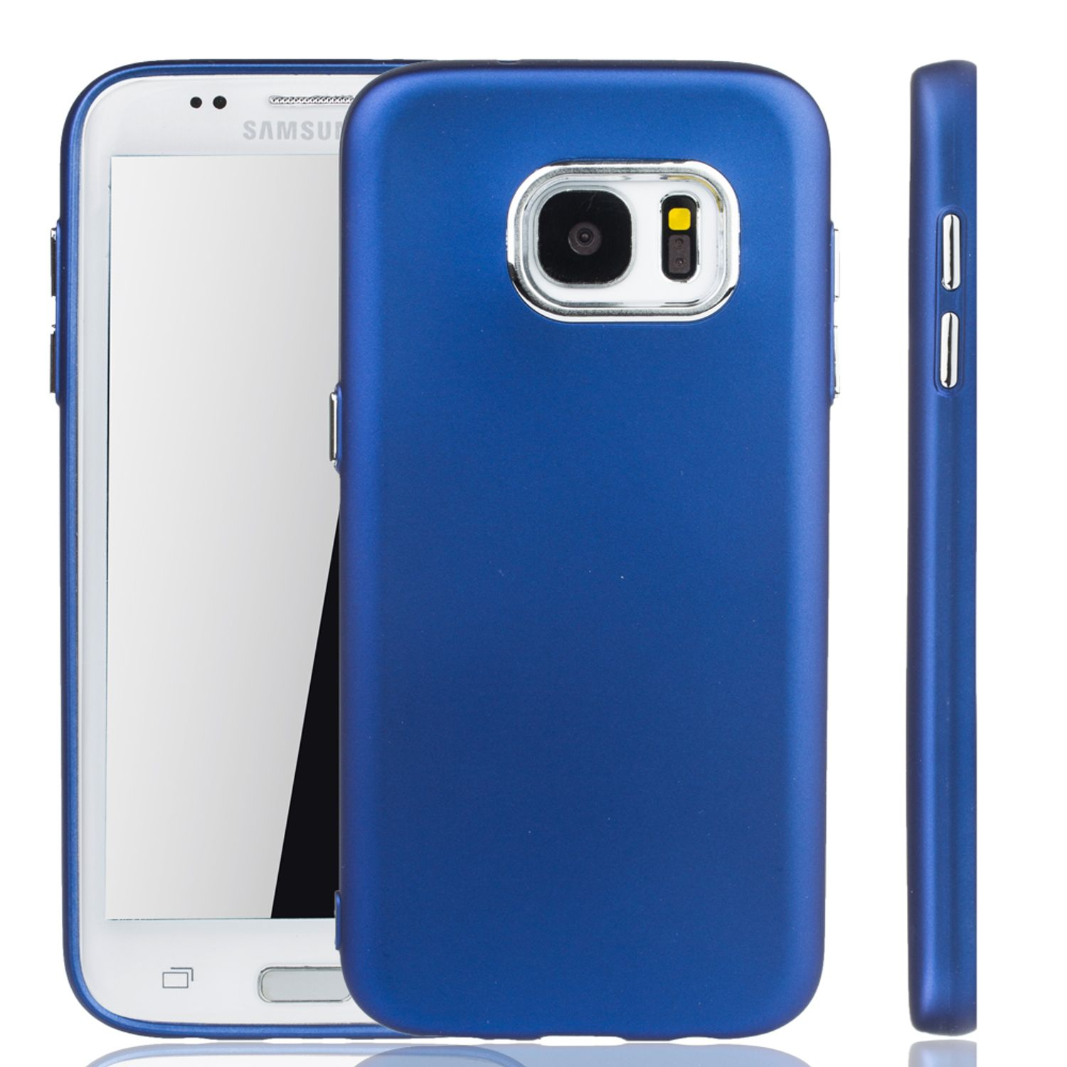 KÖNIG DESIGN Schutzhülle, Backcover, Edge, Blau S7 Galaxy Samsung