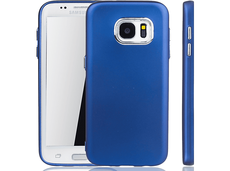 KÖNIG DESIGN Schutzhülle, Backcover, Galaxy Blau S7 Samsung, Edge