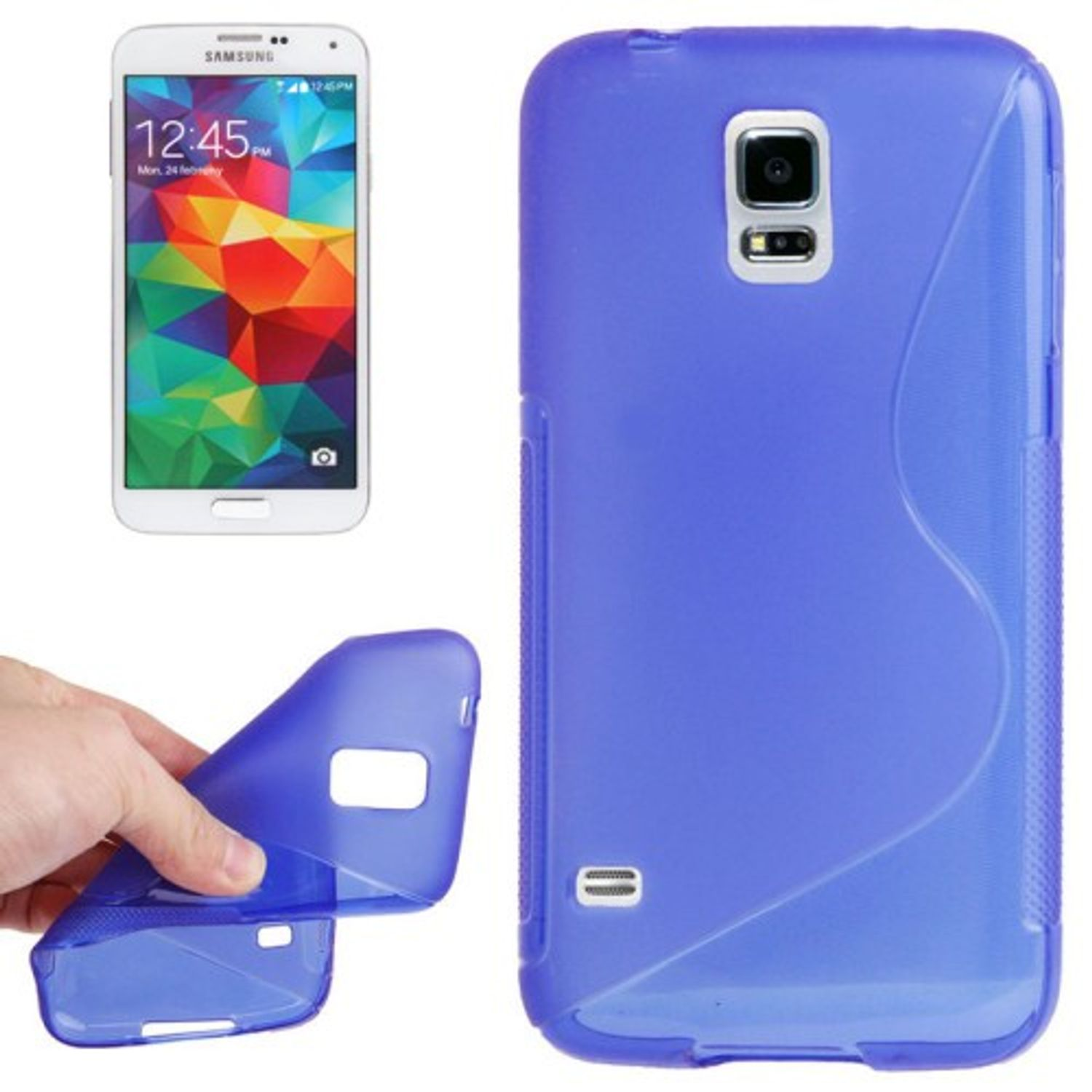 Backcover, Samsung, S5 Mini, DESIGN Schutzhülle, KÖNIG Blau Galaxy