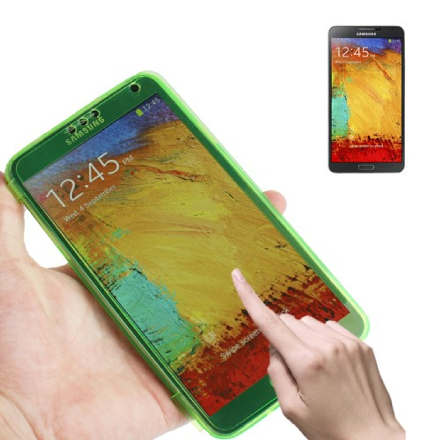 Schutzhülle, Samsung, Grün Note 3, Backcover, DESIGN KÖNIG Galaxy