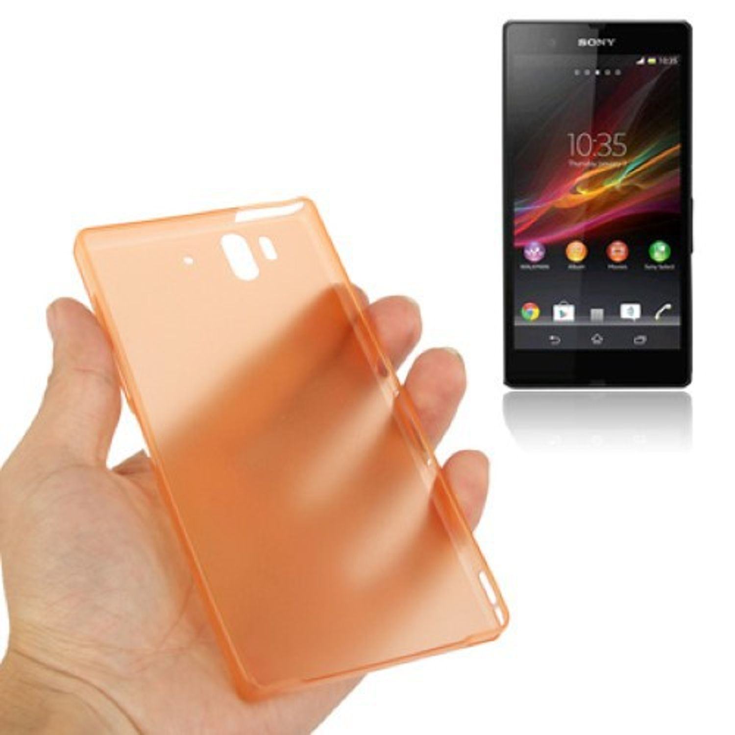 Orange Backcover, Schutzhülle, DESIGN Sony, Xperia Z, KÖNIG