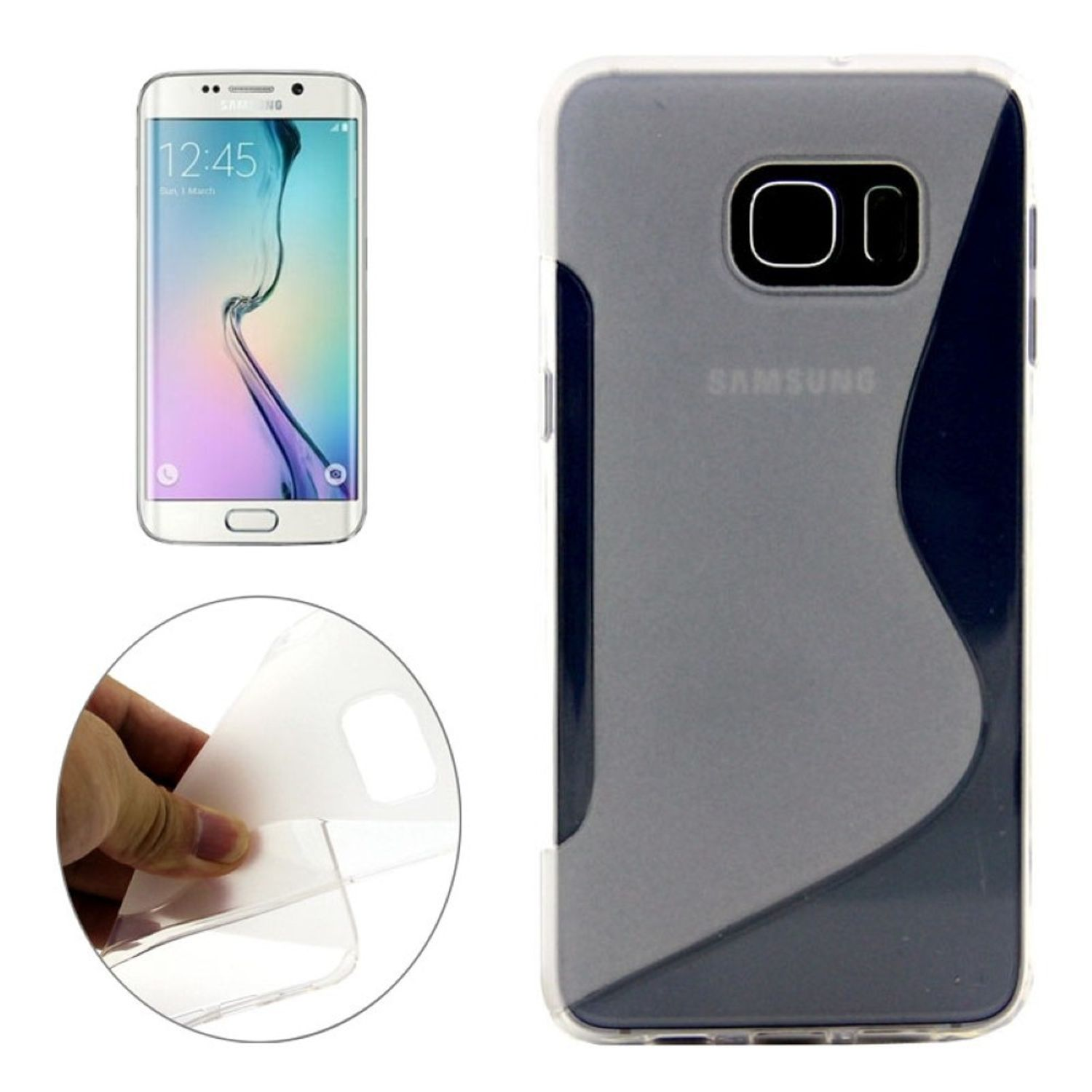 Schutzhülle, DESIGN Backcover, Plus, Edge Transparent S6 KÖNIG Samsung, Galaxy
