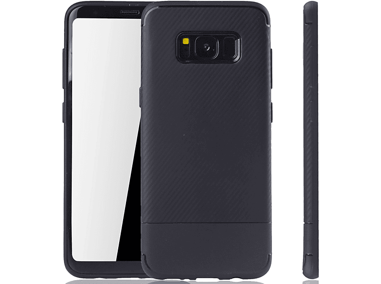 KÖNIG DESIGN Schutzhülle, Samsung, Schwarz Galaxy S8, Backcover