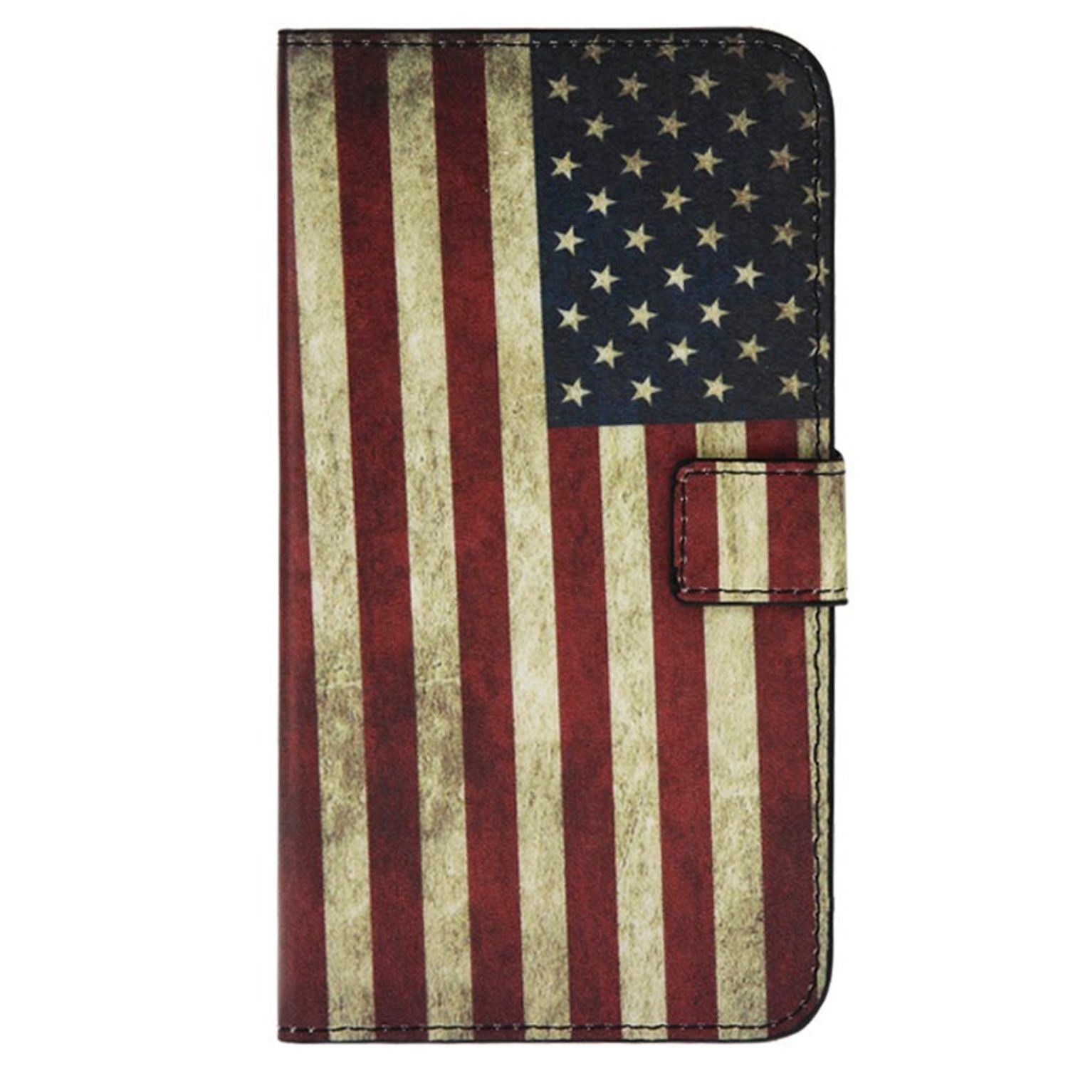 Handyhülle mit dem Design der amerikanischen Flagge. Rote, weiße und blaue Farben.