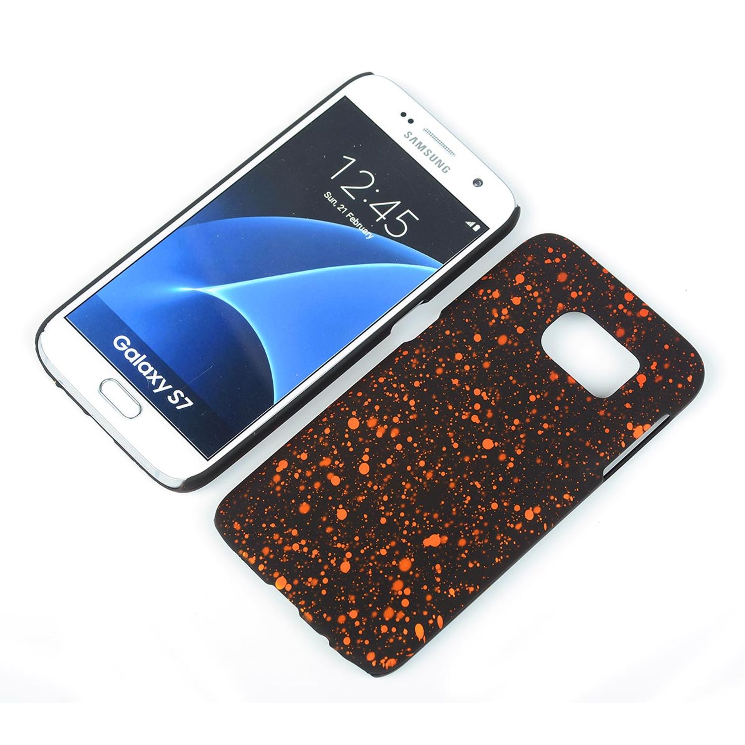 KÖNIG DESIGN Schutzhülle, Backcover, Samsung, S7, Schwarz Galaxy