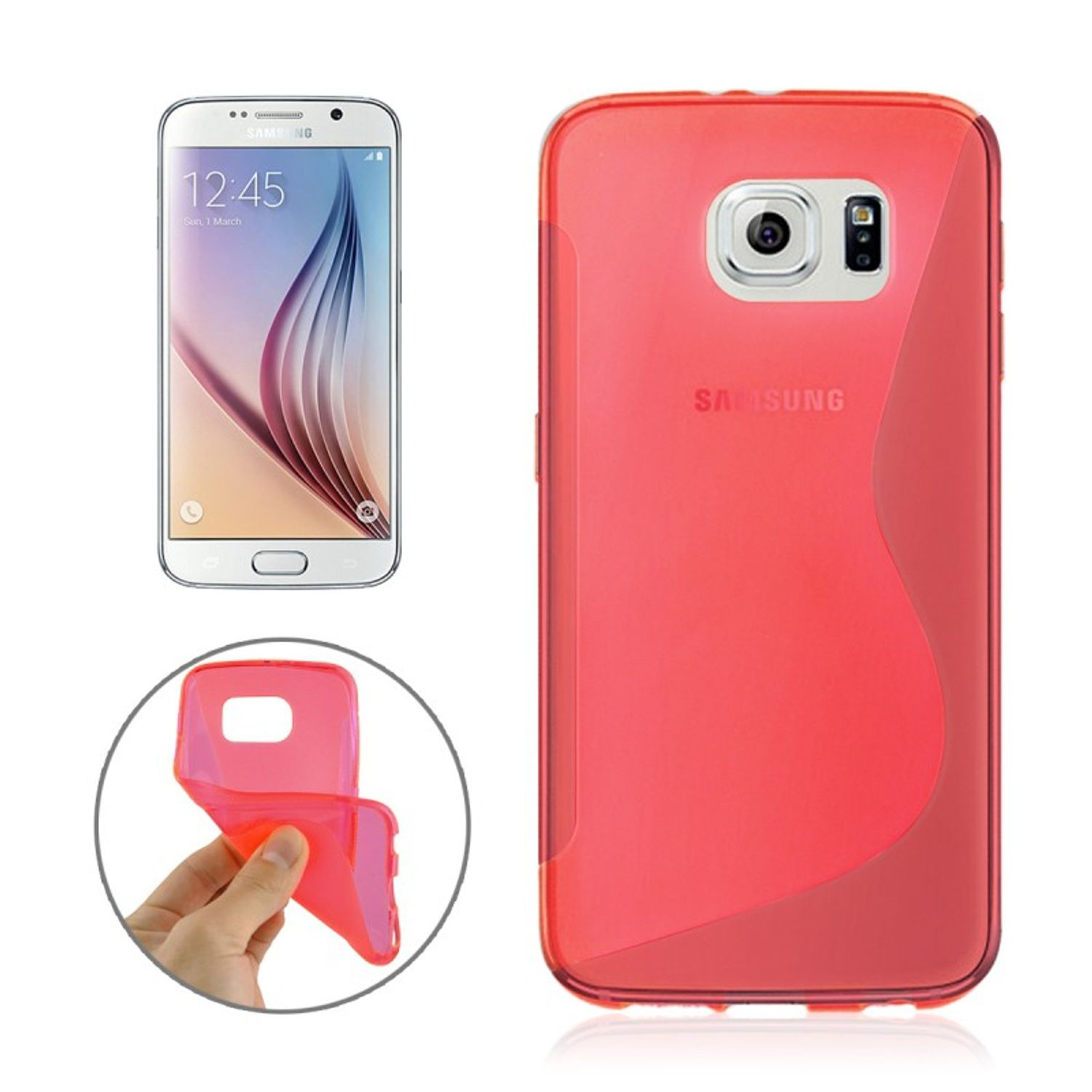 DESIGN Schutzhülle, Samsung, Backcover, KÖNIG Galaxy S6, Rot