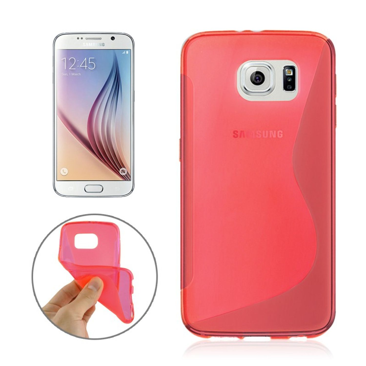 DESIGN Backcover, Galaxy KÖNIG Schutzhülle, Samsung, S6, Rot