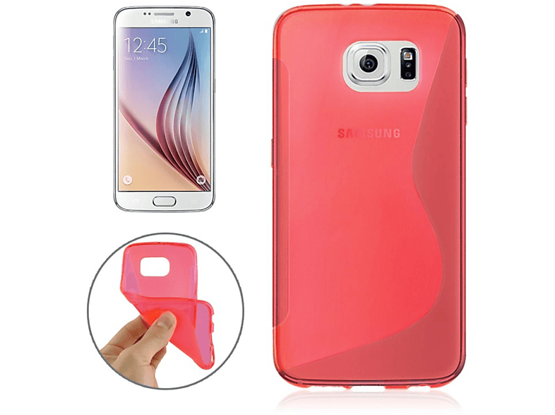 KÖNIG DESIGN Schutzhülle, Backcover, Samsung, Galaxy S6, Rot