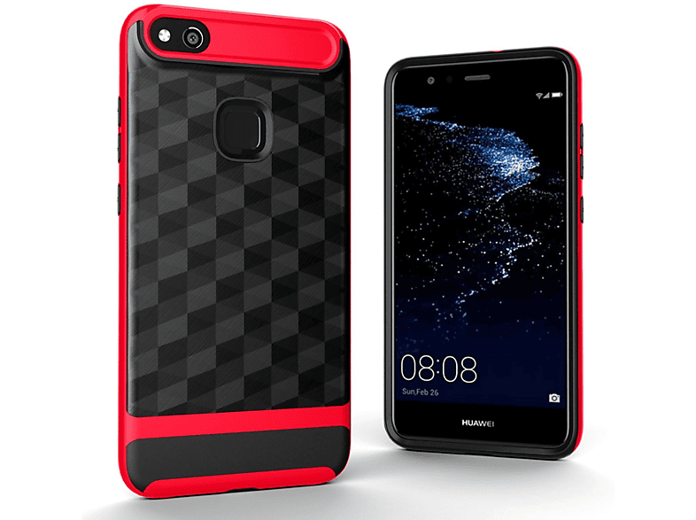 KÖNIG DESIGN Schutzhülle, Backcover, Huawei, P10 Lite, Rot