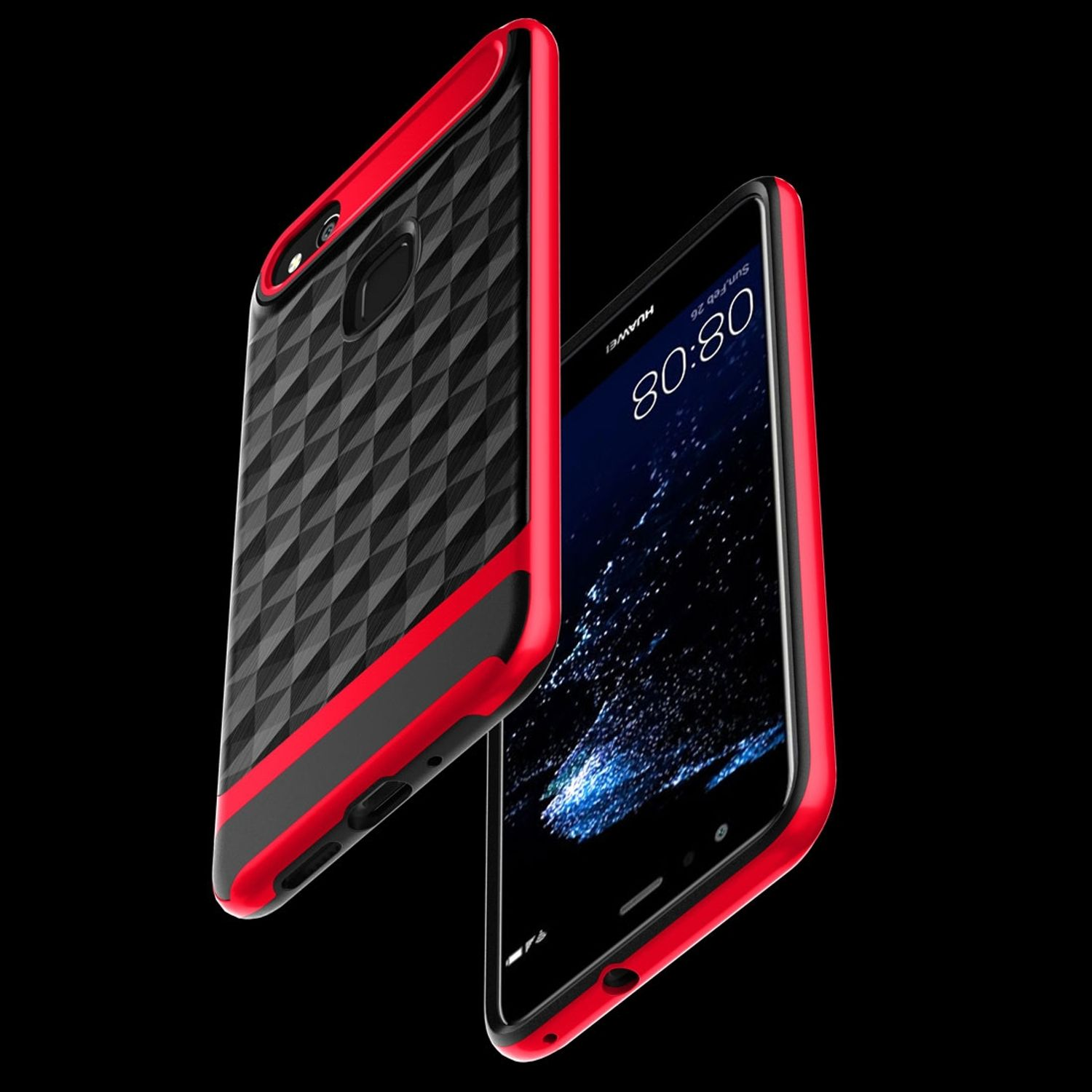 Huawei, KÖNIG P10 Backcover, Schutzhülle, DESIGN Rot Lite,