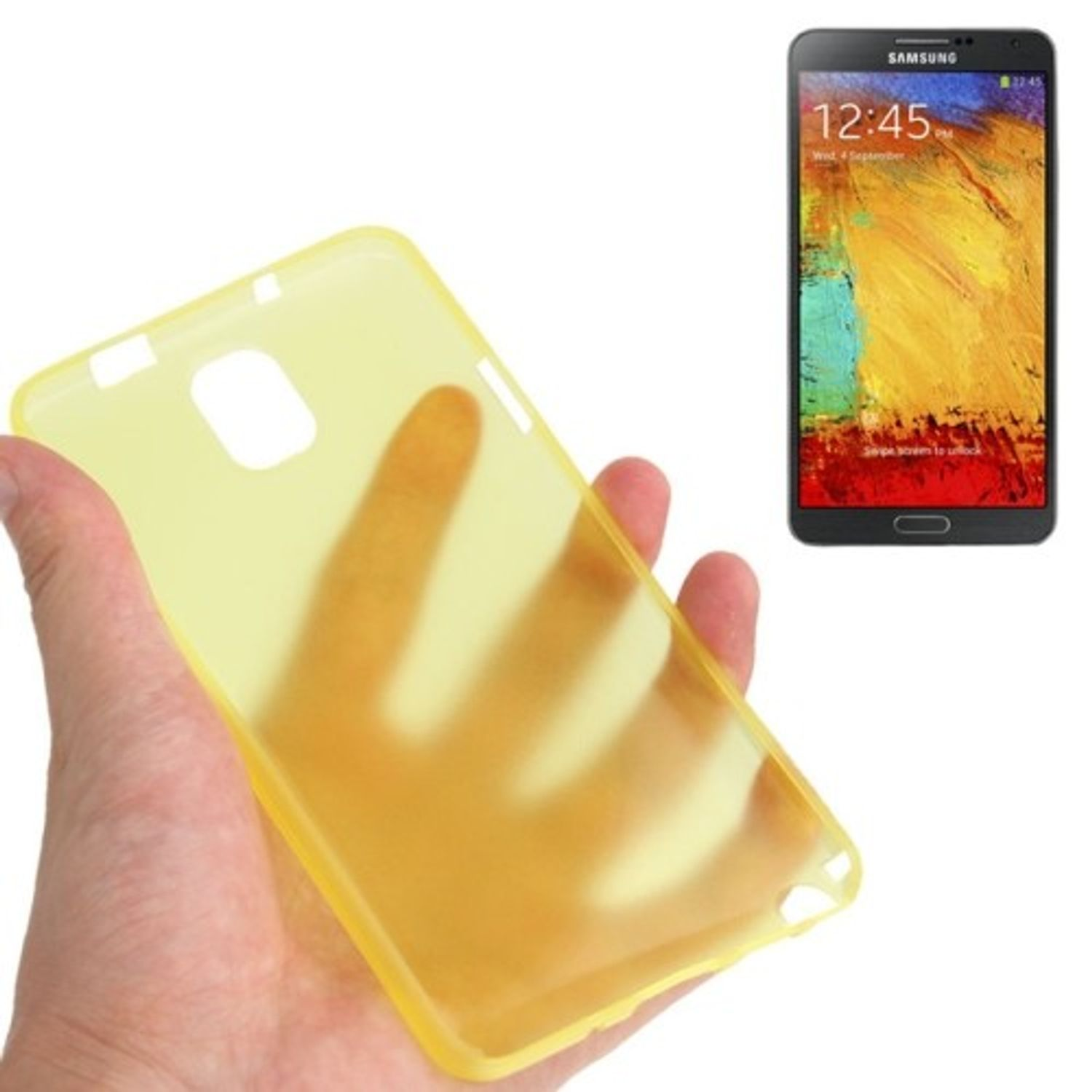 Gelb Galaxy Note 3, KÖNIG DESIGN Backcover, Schutzhülle, Samsung,