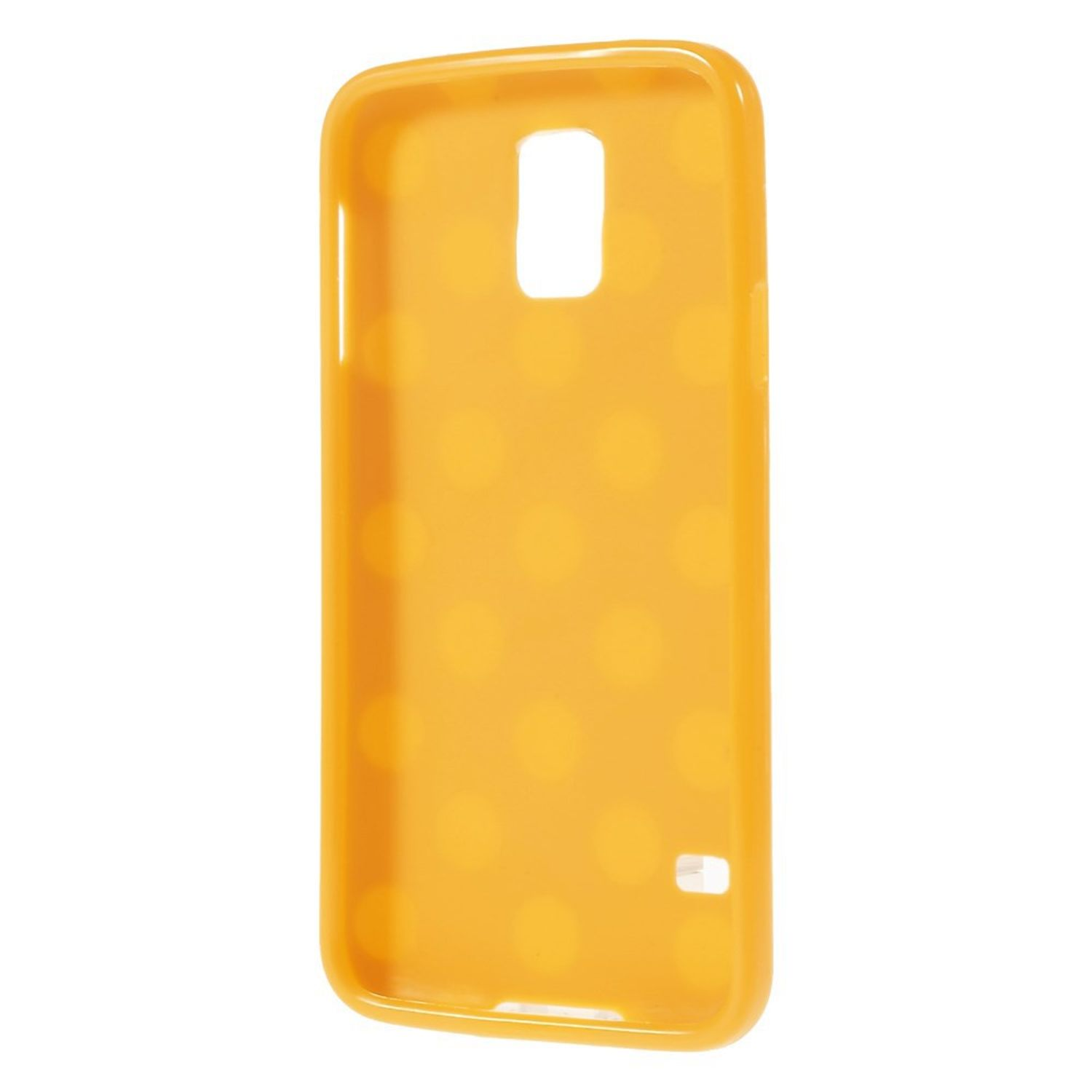 Gelbe Handyhülle mit Polka Dots.