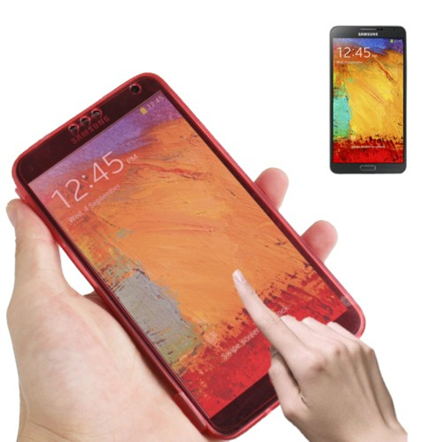 Backcover, Note 3, Rot Samsung, DESIGN KÖNIG Galaxy Schutzhülle,