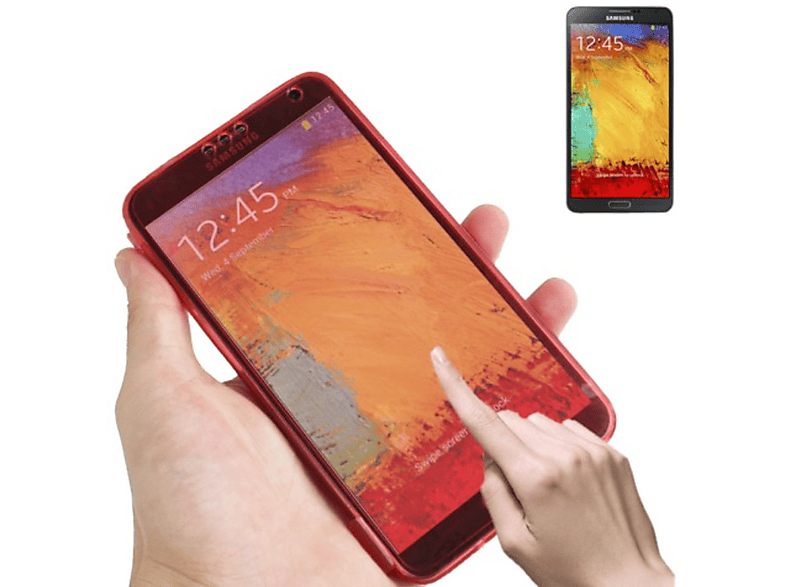 Samsung, 3, Galaxy Note Backcover, Schutzhülle, KÖNIG Rot DESIGN