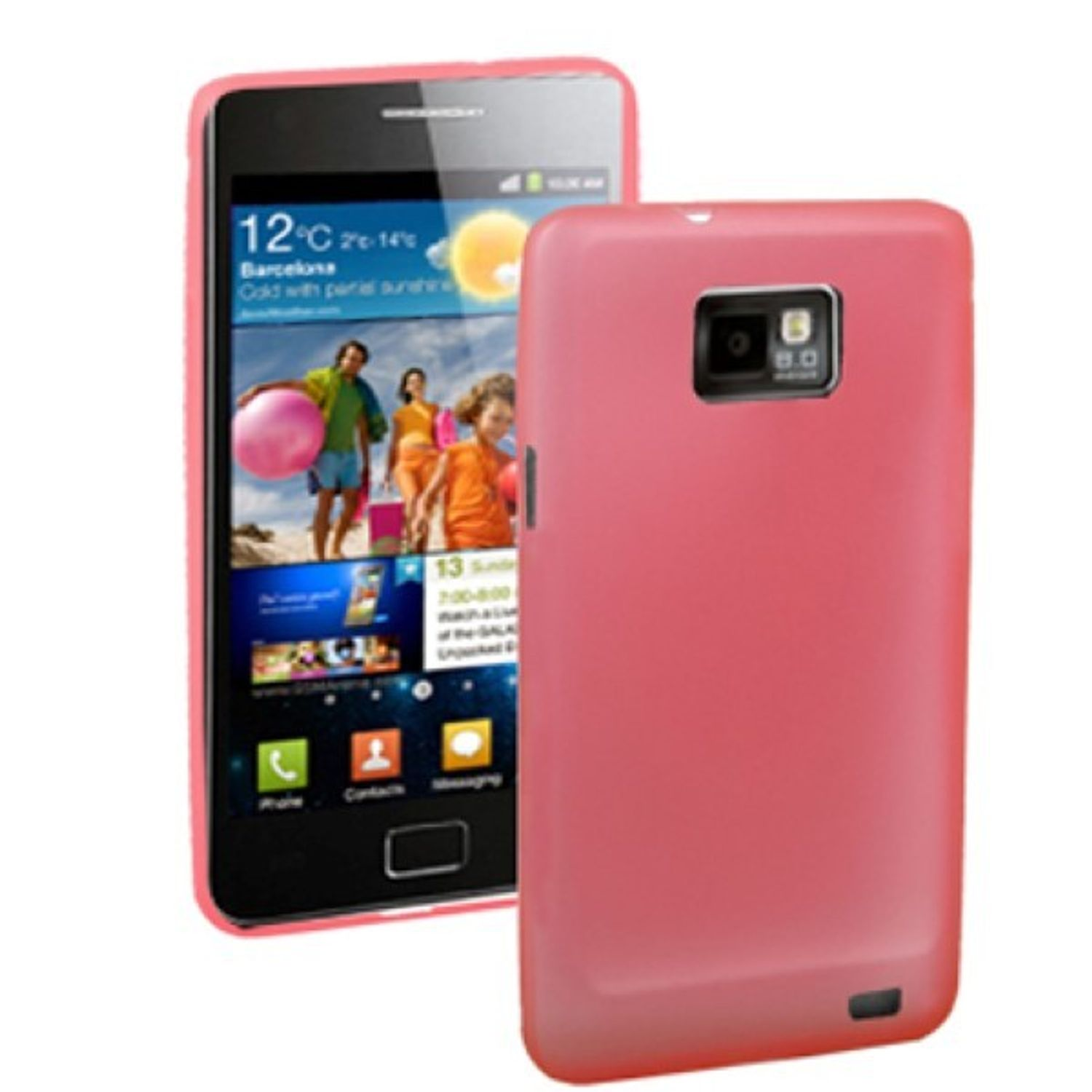 Samsung, DESIGN i9100, S2 Backcover, KÖNIG Galaxy Rot Schutzhülle,