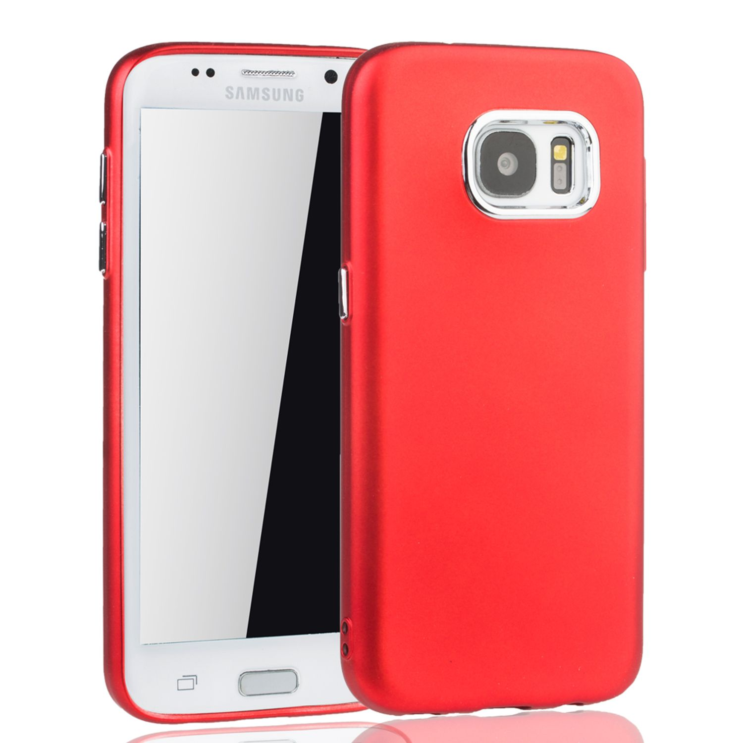 Samsung, S7 DESIGN Rot Schutzhülle, Edge, Galaxy KÖNIG Backcover,