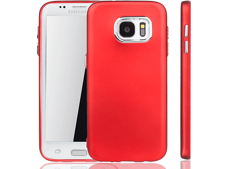 KÖNIG DESIGN Schutzhülle, Backcover, Samsung, S7 Edge, Galaxy Rot