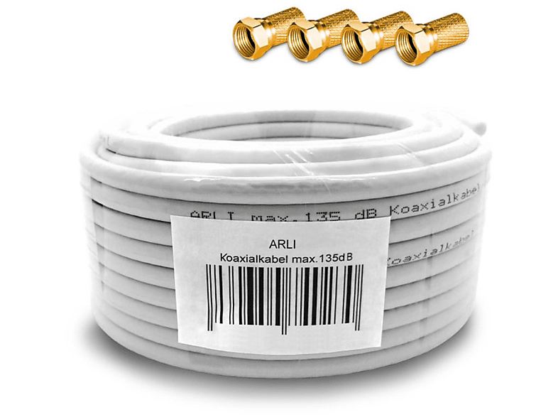 Kabel + F-Stecker Koaxialkabel 20m ARLI Sat 4x Antennen