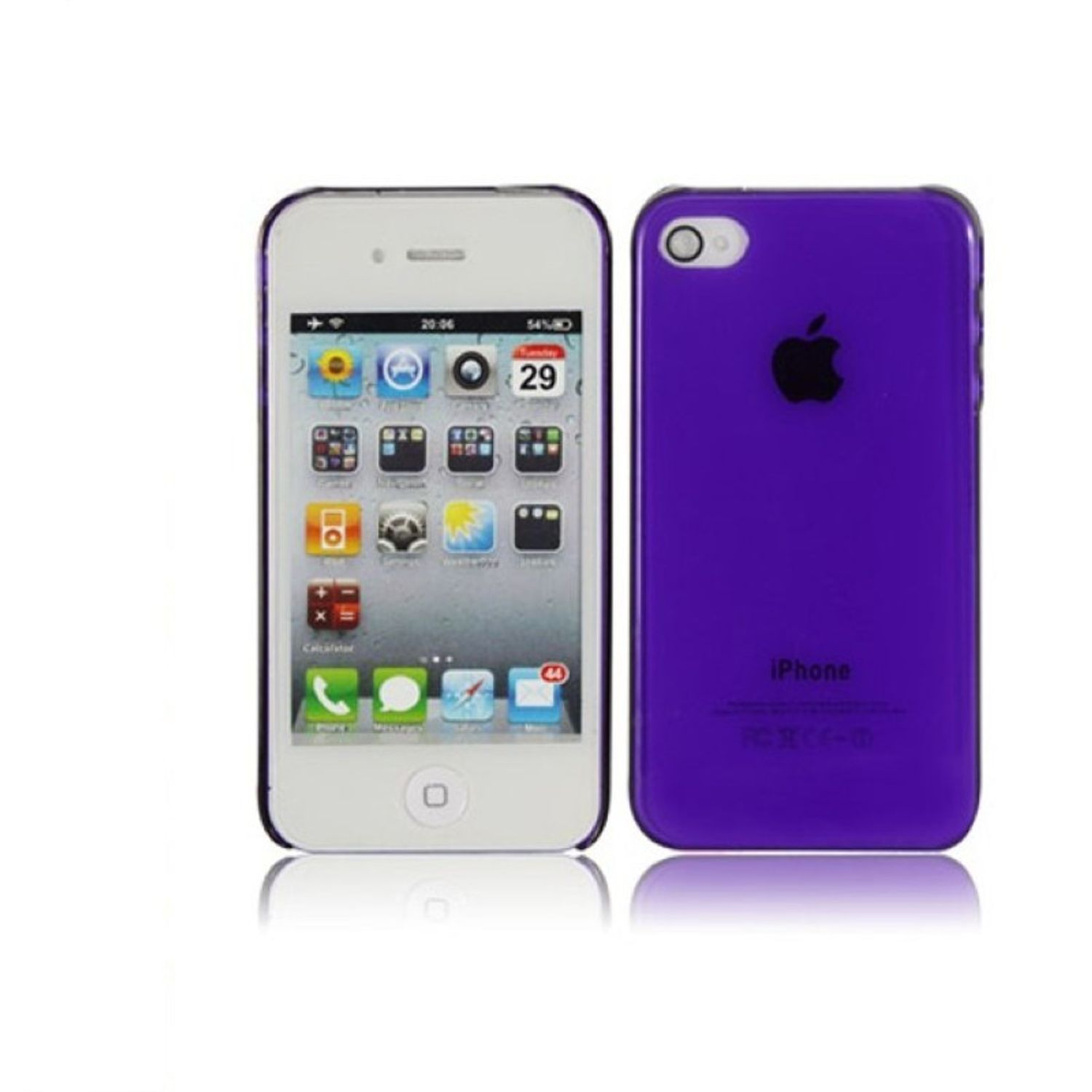 iPhone / Violett Apple, DESIGN 4 4s, KÖNIG Handyhülle, Backcover,