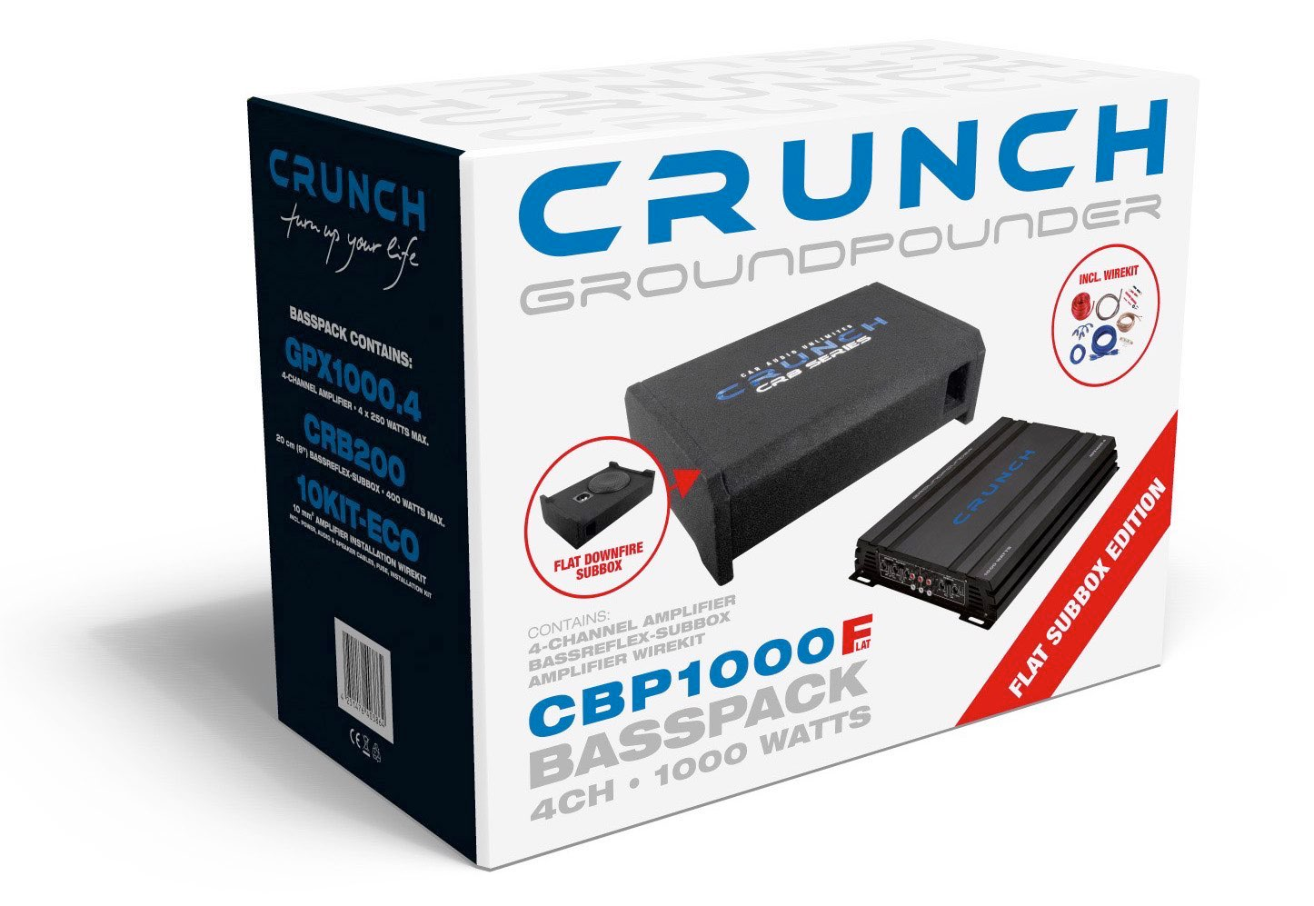 CRUNCH CBP 1000F | Subwoofer-Komplettset aktiv Subwoofer Komplettset