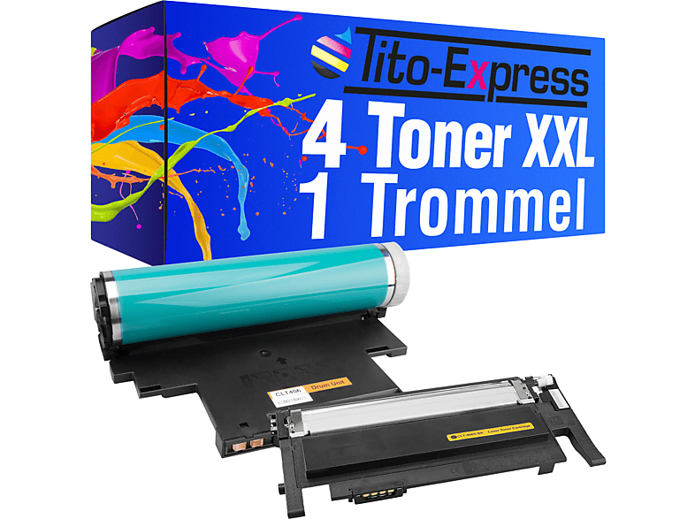 TITO-EXPRESS PLATINUMSERIE 4 Toner + Toner CLP-360 (SU375A) Trommel black, cyan, yellow magenta, ersetzt CLT-406S CLT-R406 Samsung 1
