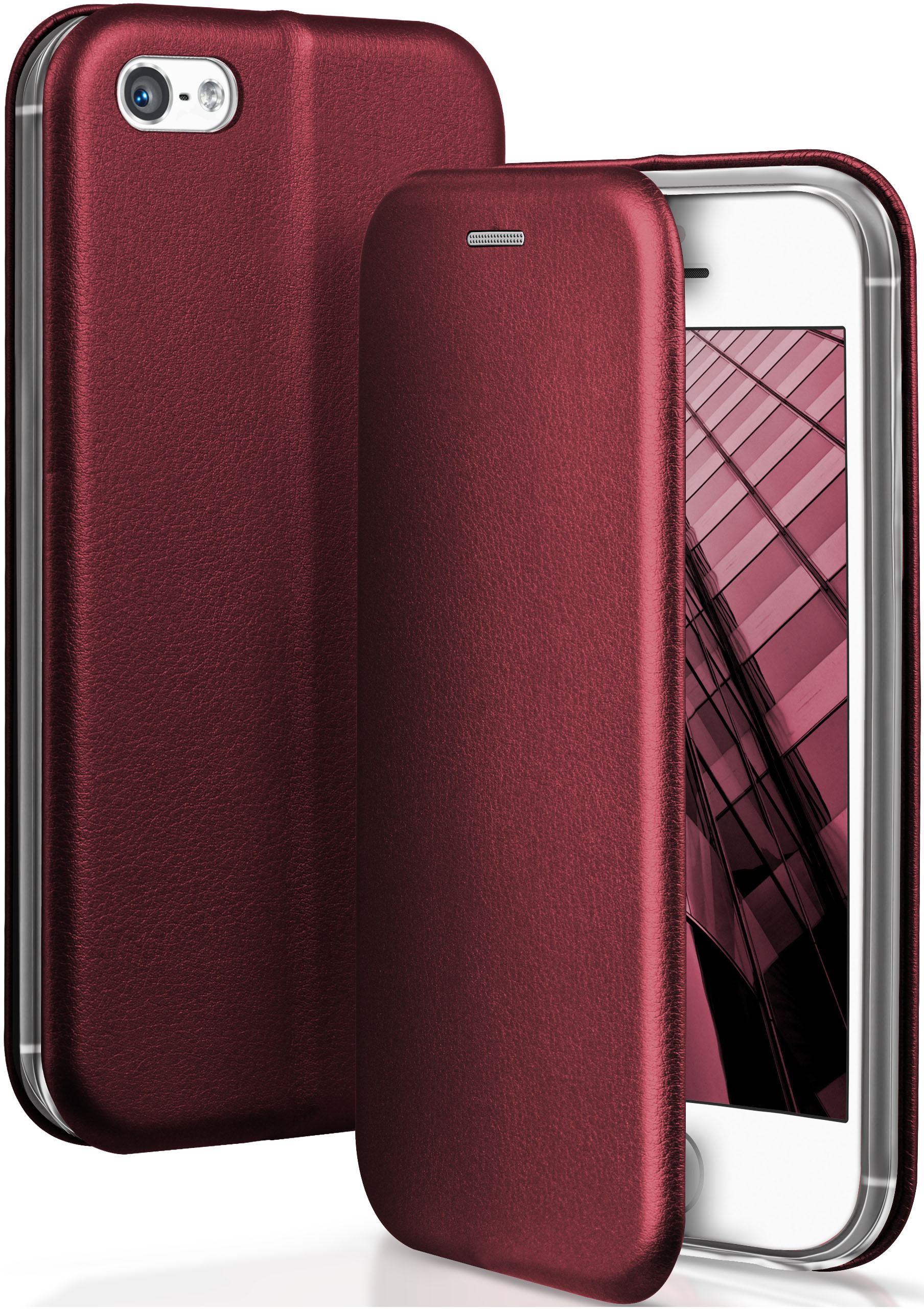 - / Cover, iPhone / ONEFLOW Burgund 5 5s Business Case, (2016), Flip Red SE Apple,