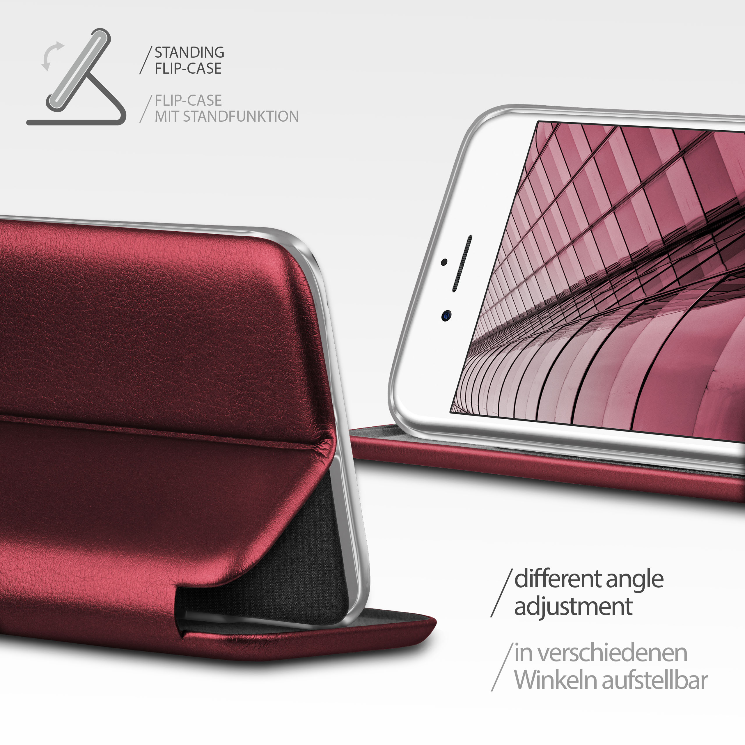 - SE Burgund Flip Red Business iPhone Apple, ONEFLOW Case, (2020), Cover,
