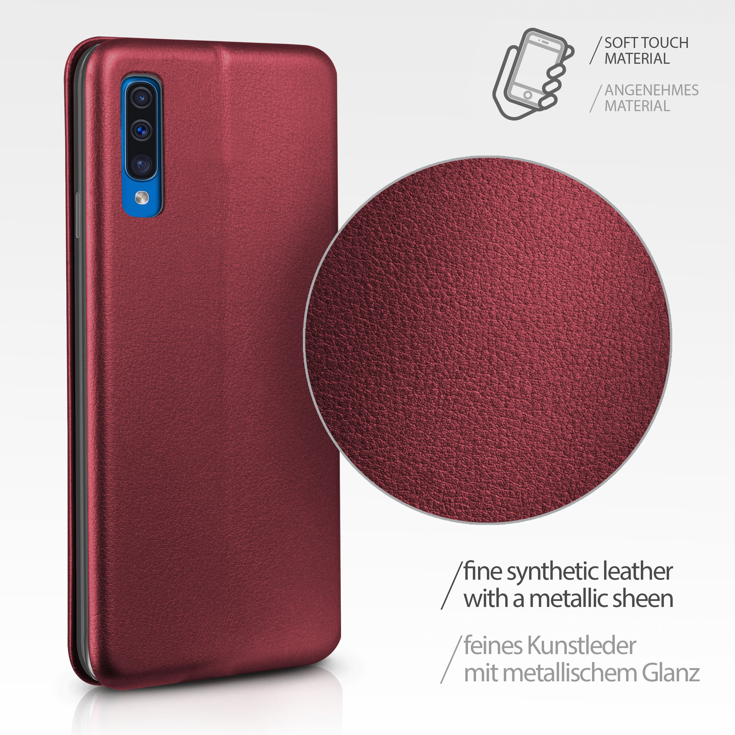 ONEFLOW Business Case, Flip Galaxy Cover, A50 - A30s, / Burgund Red Samsung