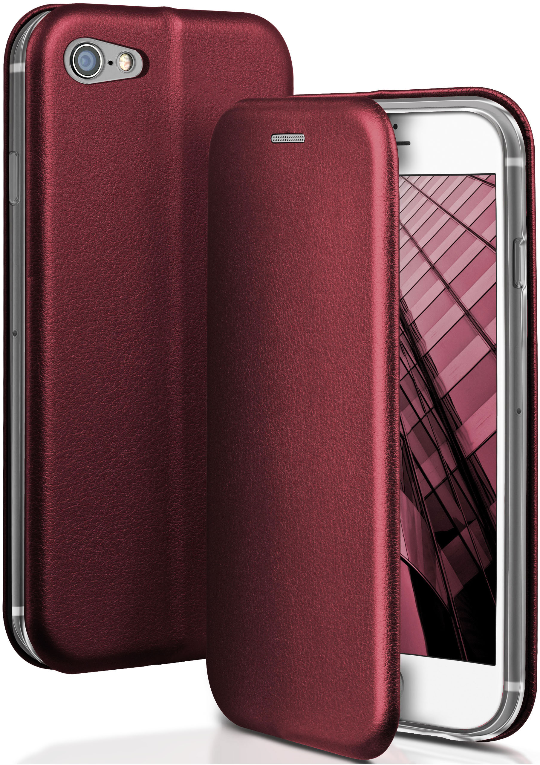 ONEFLOW Business Case, Flip 7 Apple, 8, Burgund Cover, / iPhone Red iPhone 