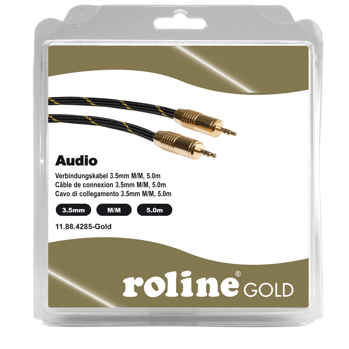 GOLD ROLINE m ST/ST, 5 3,5mm Audio-Verbindungskabel, Audio-Verbindungskabel 3,5mm