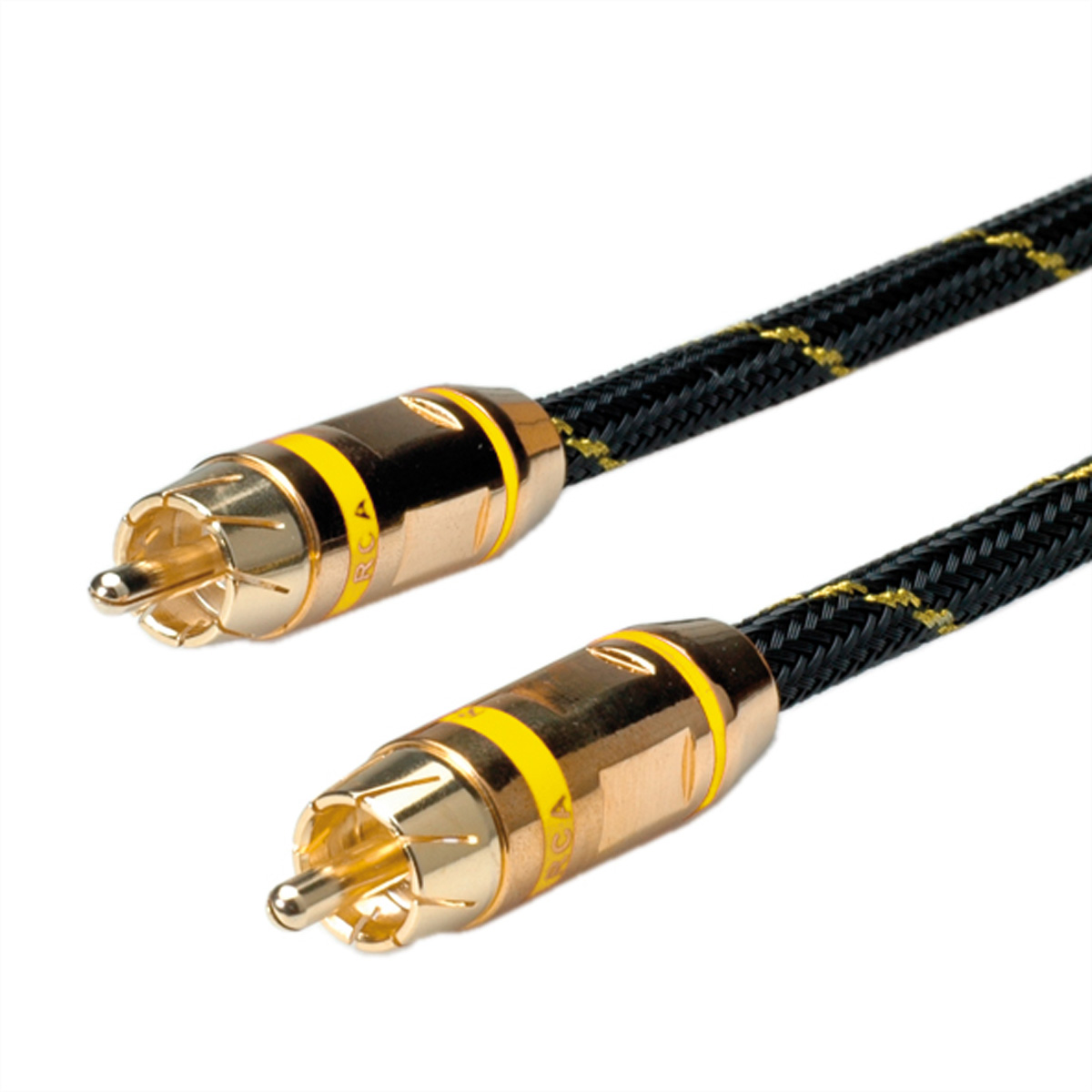 ROLINE GOLD Stecker, Cinch-Verbindungskabel / gelb, Cinch-Verbindungskabel, m 5 simplex Stecker