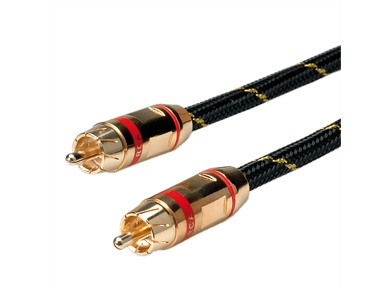 ST/ST, Cinch-Verbindungskabel GOLD ROLINE Rot, 2,5 m Cinch-Verbindungskabel, simplex