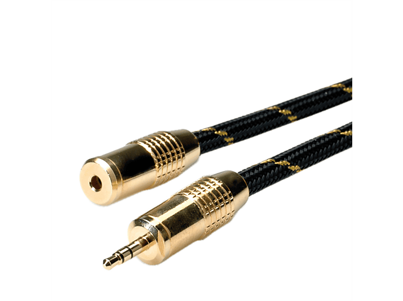 10 GOLD m Audio-Verlängerungskabel, 3,5mm ST/BU, Audio-Verlängerungskabel ROLINE 3,5mm