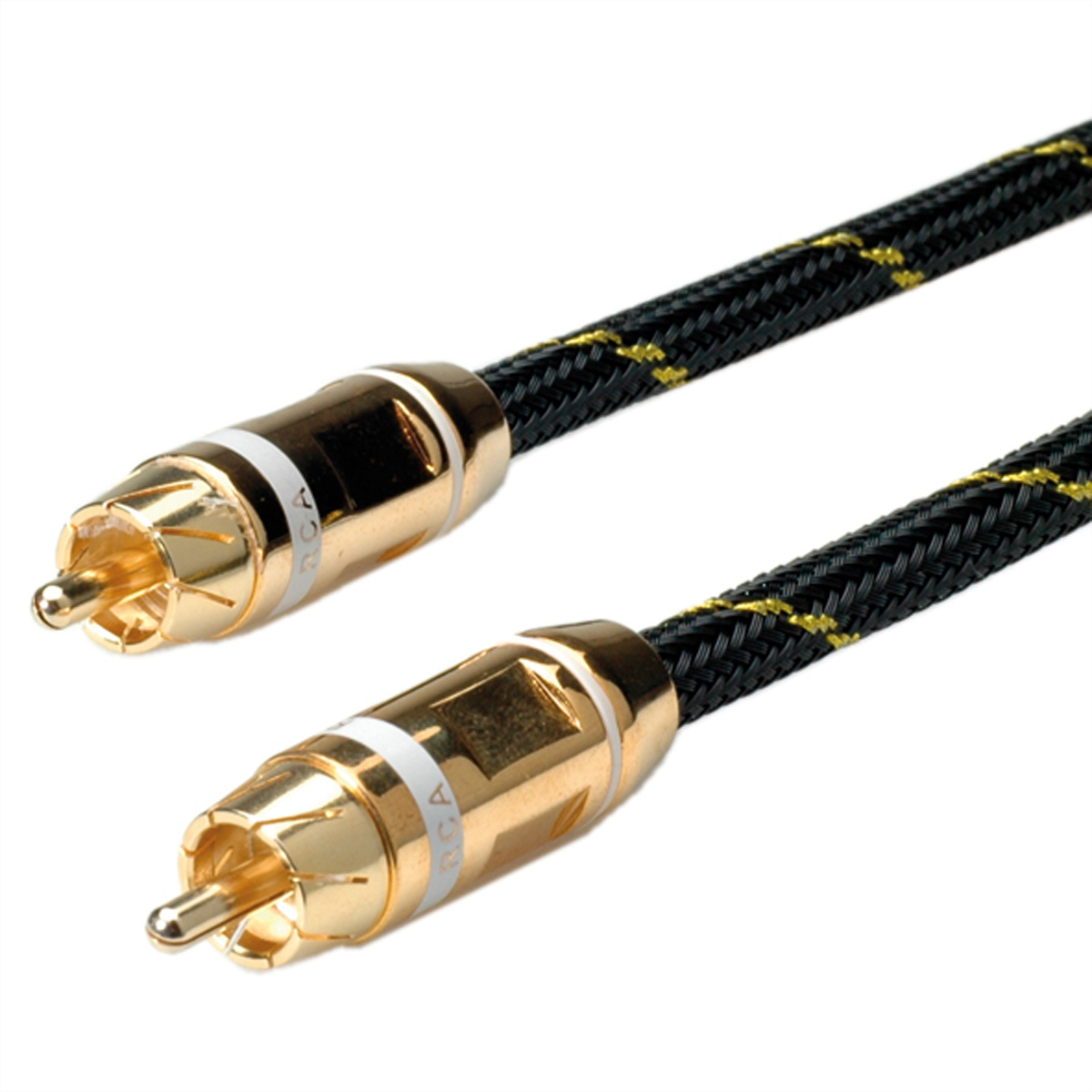 ROLINE GOLD Cinch-Verbindungskabel simplex Stecker m Stecker, weiss, 10 Cinch-Verbindungskabel, 