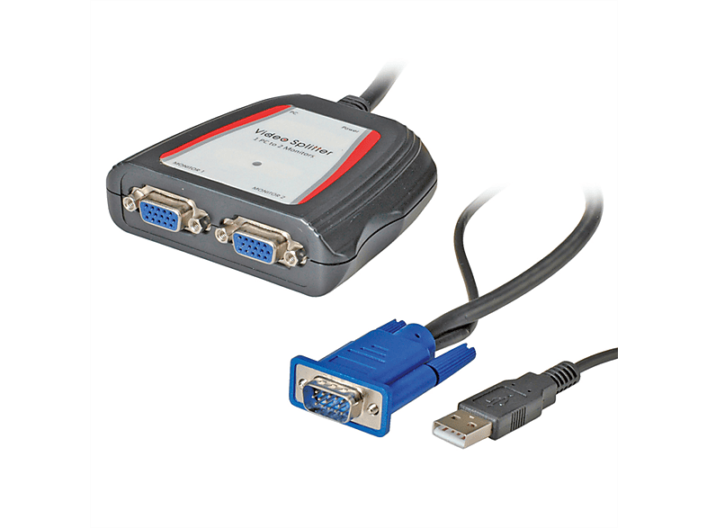VALUE Portabler VGA VideoSplitter, 2fach, 250MHz VGAVideoSplitter