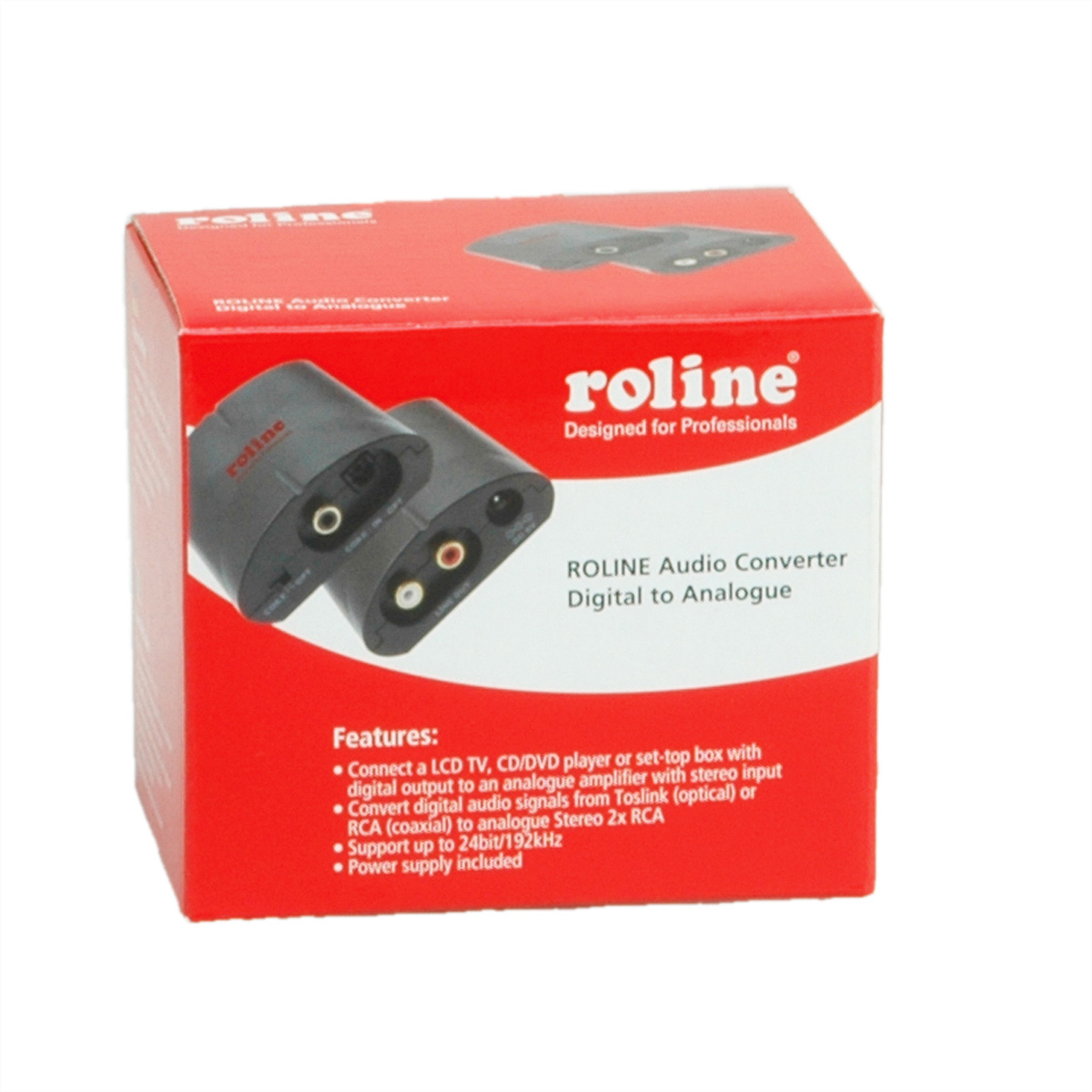 ROLINE Audio Konverter Digital nach Audio Digital Analog Konverter