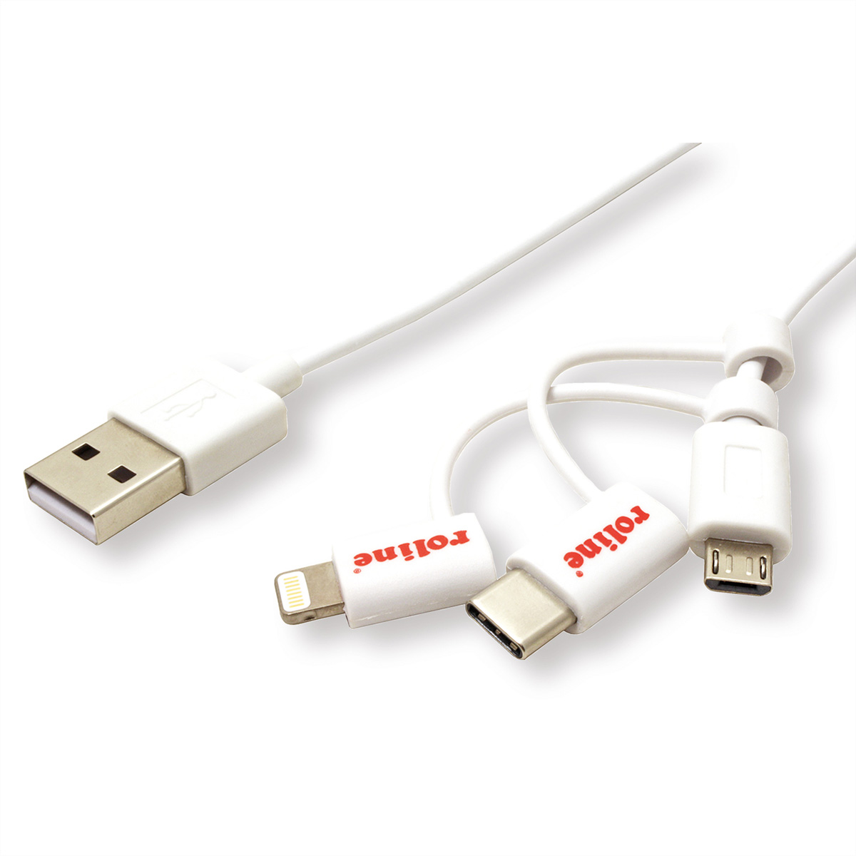 ROLINE USB 2.0 Kabel / Typ & - C Connector A Lightning MicroB Sync- Ladekabel / Typ USB 8-Pin