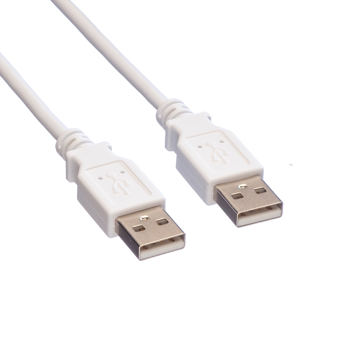 Due cavi USB bianchi, con i loro connettori visibili.