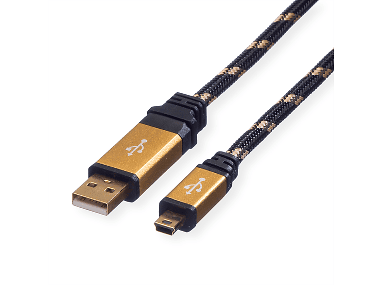 ROLINE GOLD USB 2.0 Kabel, 5-Pin USB Typ Mini A Kabel - 2.0 Mini