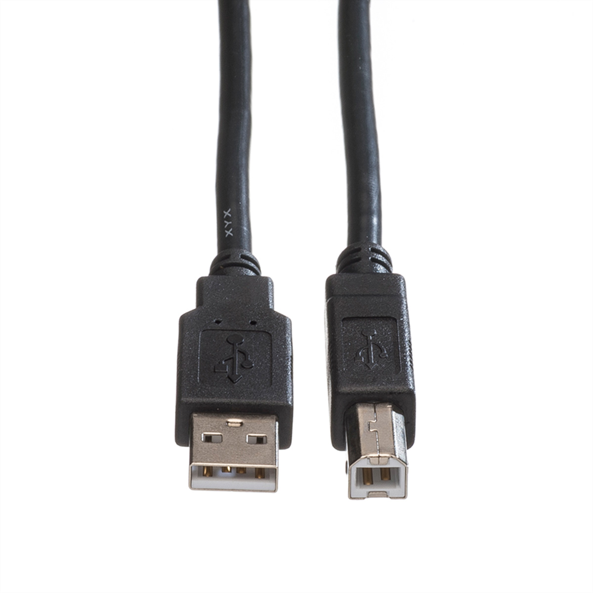 Twee zwarte USB-kabels.