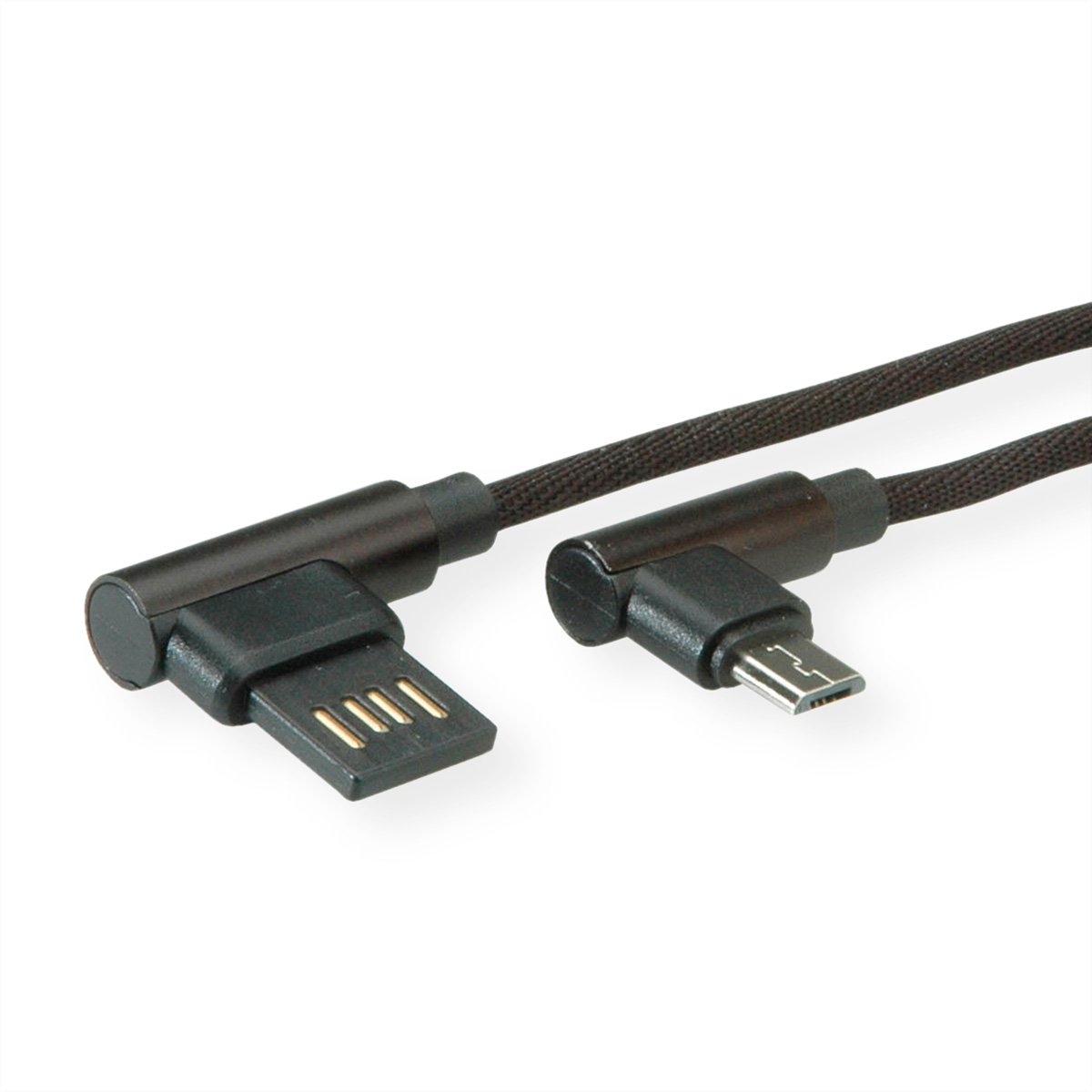 ROLINE USB 2.0 Kabel, gewinkelt, 2.0 ST/ST USB Typ Micro Kabel A Micro rev - B